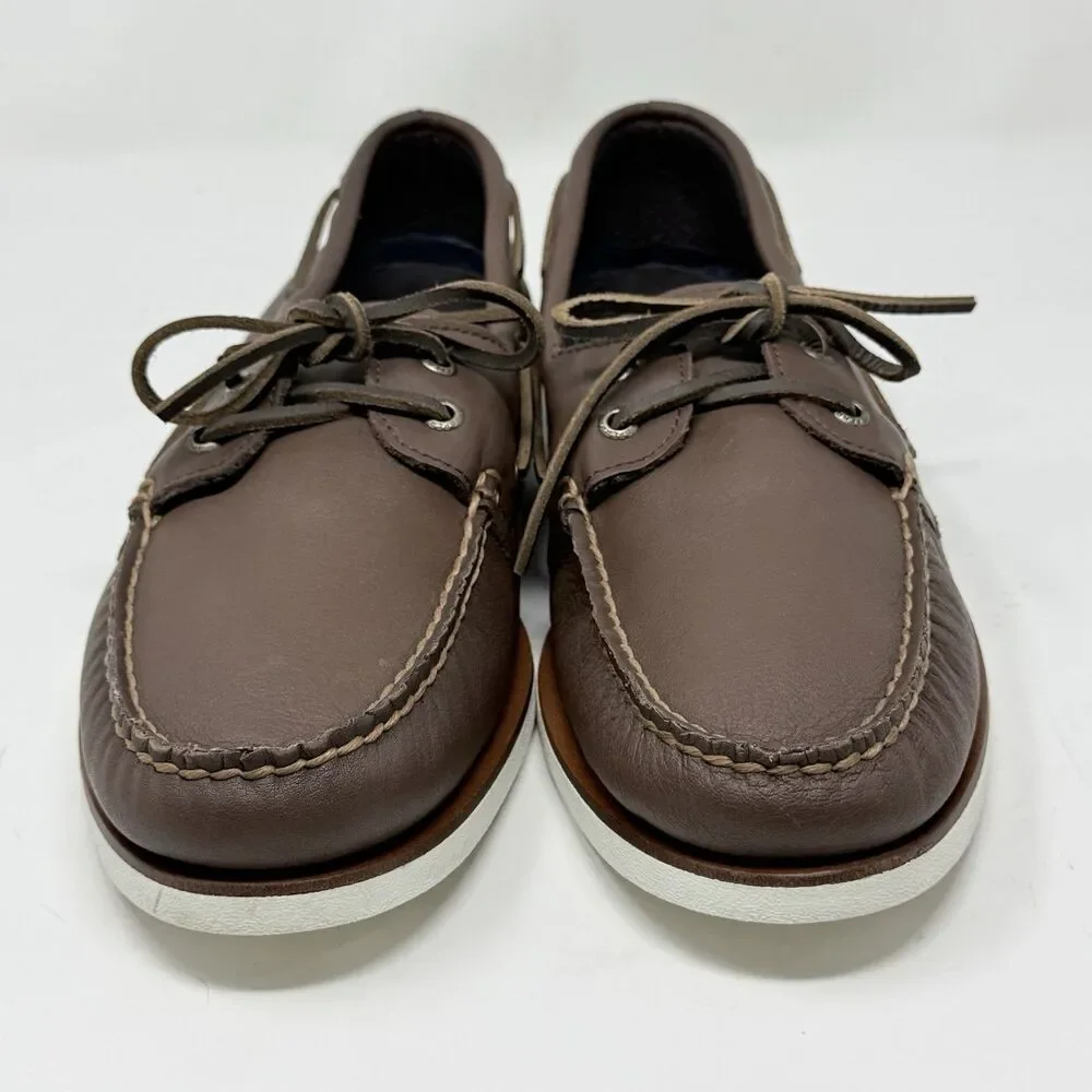 Sperry Gold Cup Boat Shoes Mens 12 M Brown Leather Casual Preppy Moccasins 2 Eye